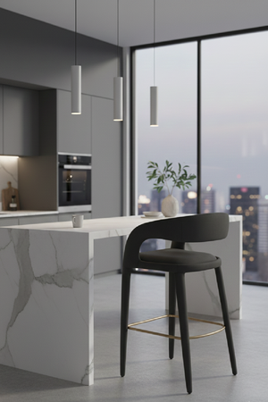 Vegan Leather Upholstered Bar Chair | OROA Modern Faerron | Oroa.com