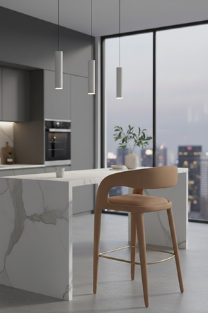 Vegan Leather Upholstered Bar Chair | OROA Modern Faerron | Oroa.com