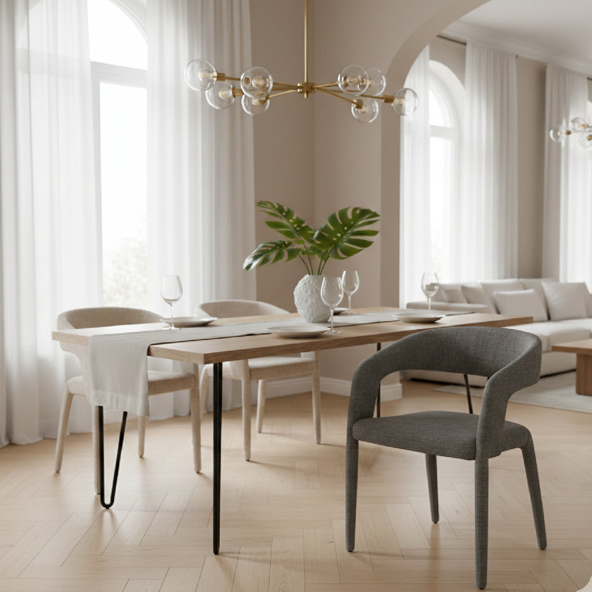 Fabric Upholstered Dining Chair | OROA Modern Faerron