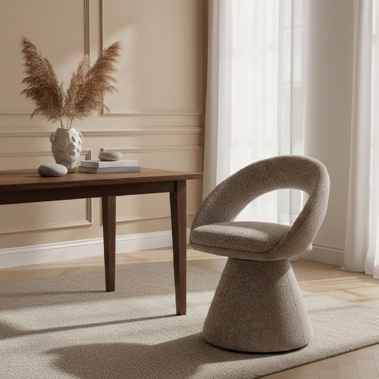  Gray Fabric Swivel Chair | Oroa.com