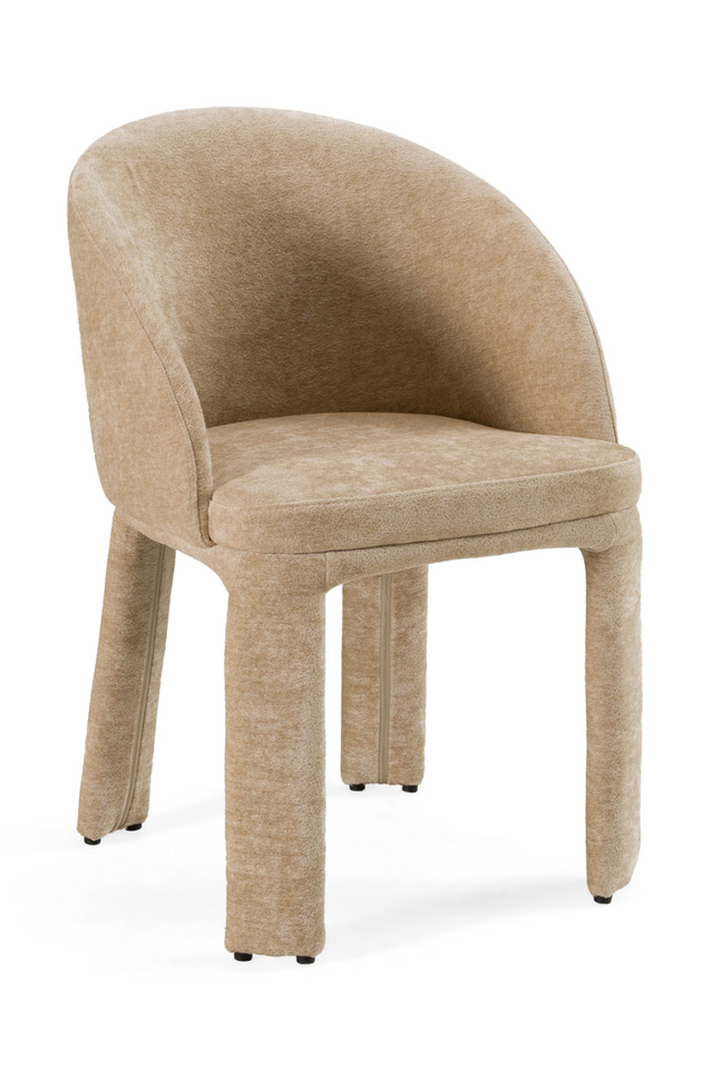 Beige Velvet Curved Dining Chair | OROA Modern Sarkis | Oroa.com
