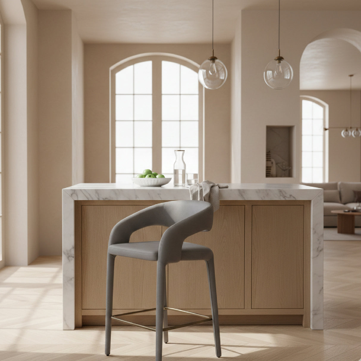   Vegan Leather Upholstered Counter Chair | Oroa.com