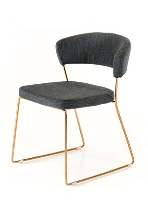 Rosegold Frame Gray Dining Chairs (2) | OROA Modern Ashland | Oroa.com
