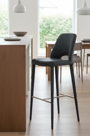 Gray Cutout-Back Bar Stool | OROA Modern Williamette | Oroa.com