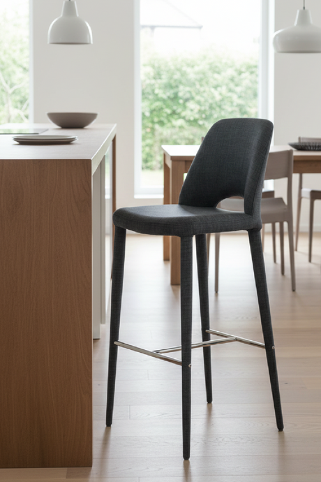 Gray Cutout-Back Bar Stool | OROA Modern Williamette | Oroa.com