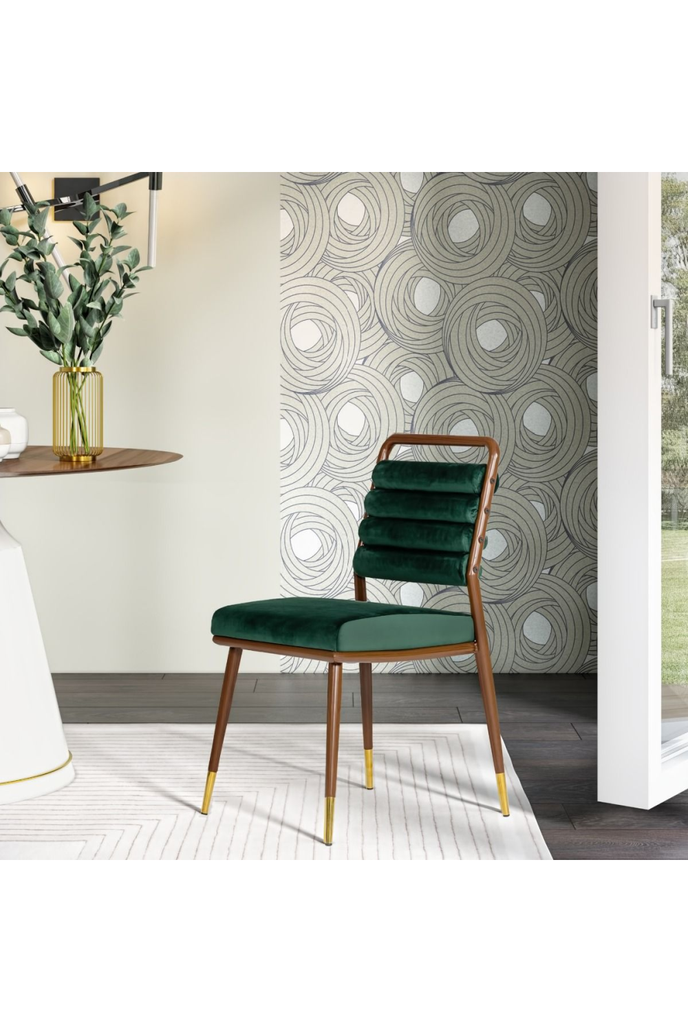 Green Velvet Tufted Dining Chair | OROA Modern Biscay | Oroa.com