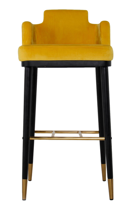 Yellow Velvet Bar Stool | OROA Modern Conifer | Oroa.com