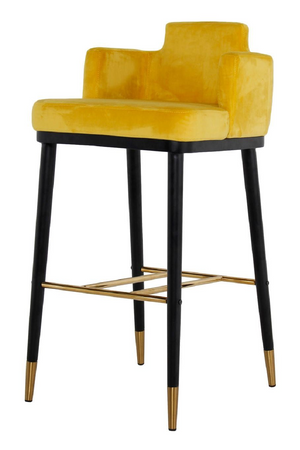 Yellow Velvet Bar Stool | OROA Modern Conifer | Oroa.com