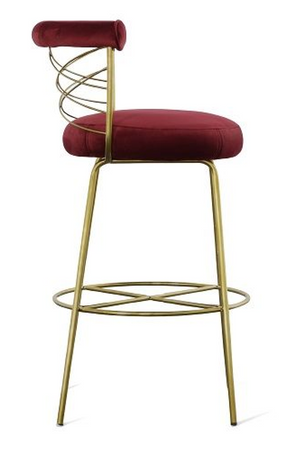 Red Velvet Bar Stool | OROA Modern Dakin | Oroa.com
