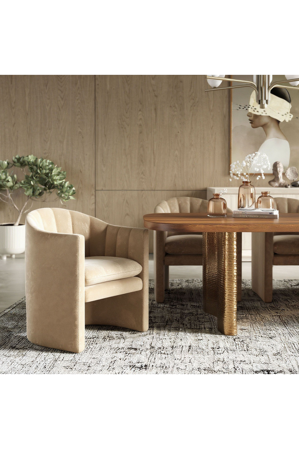 Velvet Curved Dining Chair | OROA Modern Danube | Oroa.com