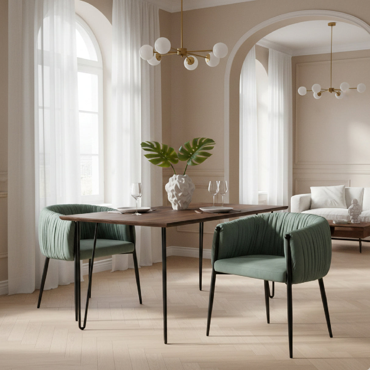 Light Green Velvet Dining Chair | OROA Modern Belcaro