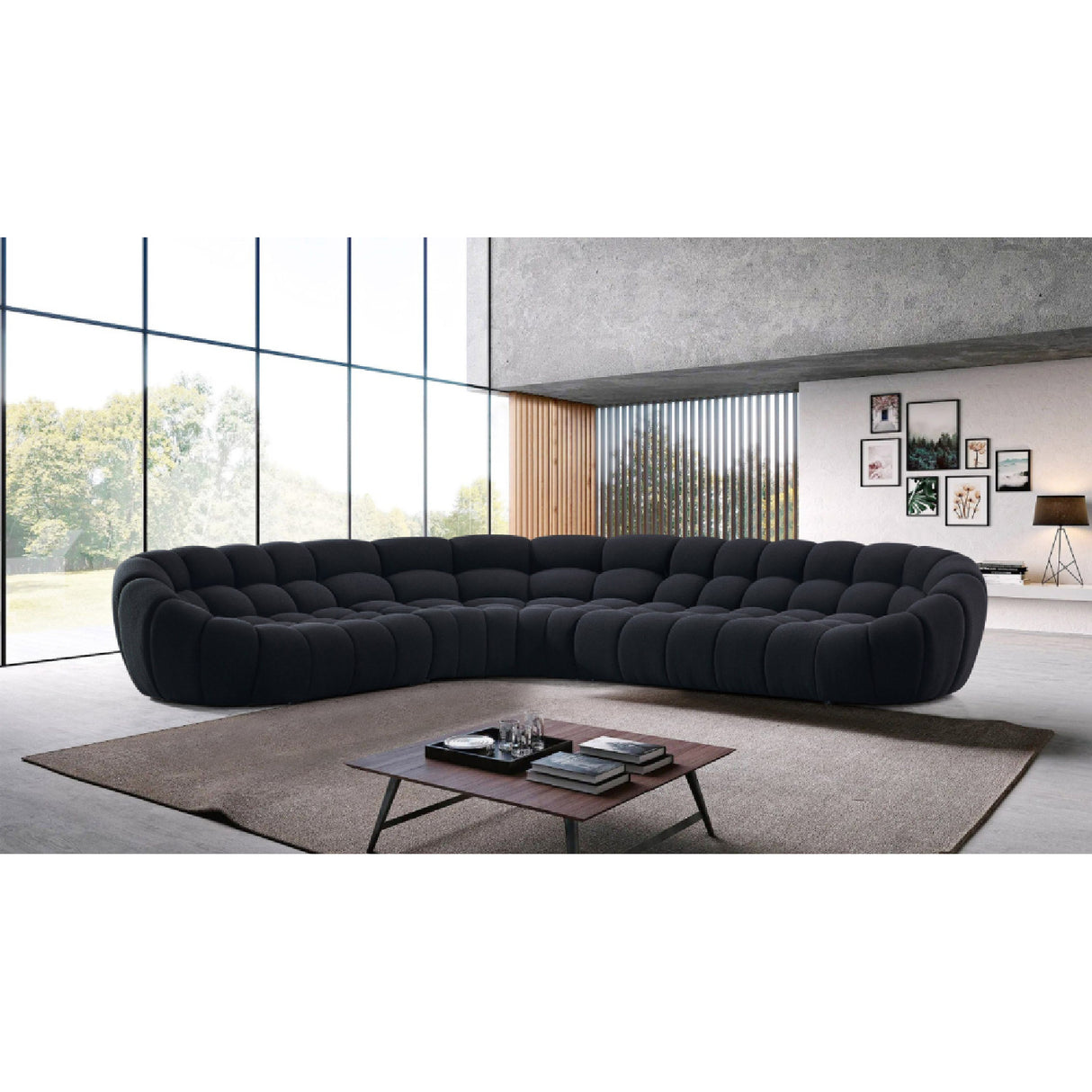   Black Tufted Sectional Sofa | Oroa.com