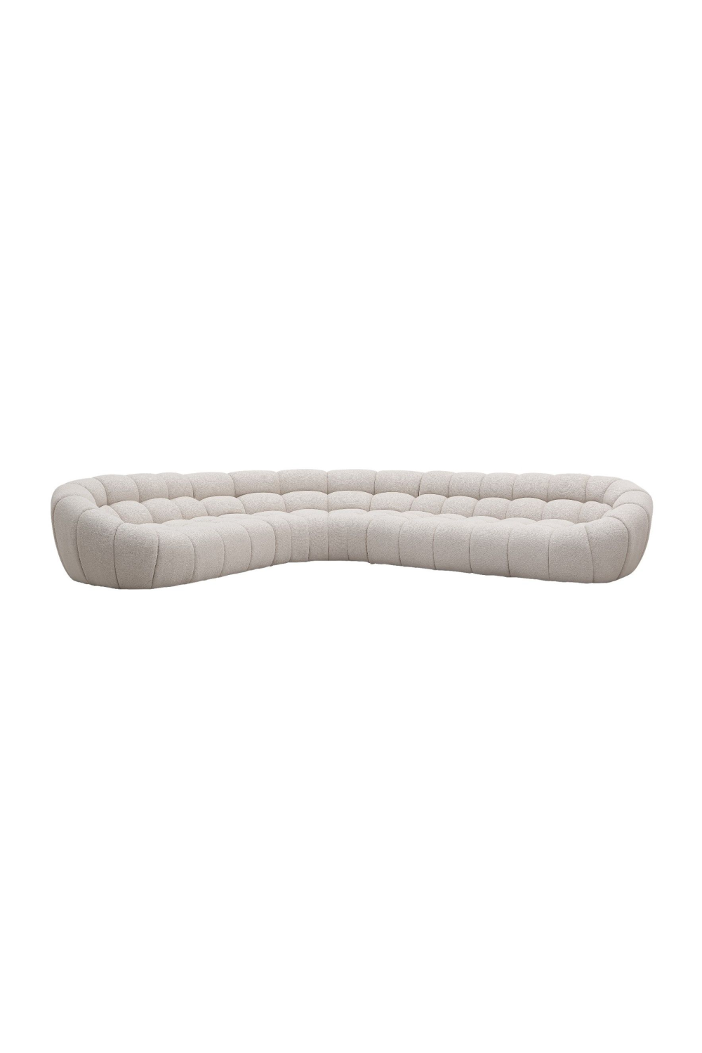 Beige Tufted Curved Sectional Sofa | OROA Modern Yolonda | Oroa.com
