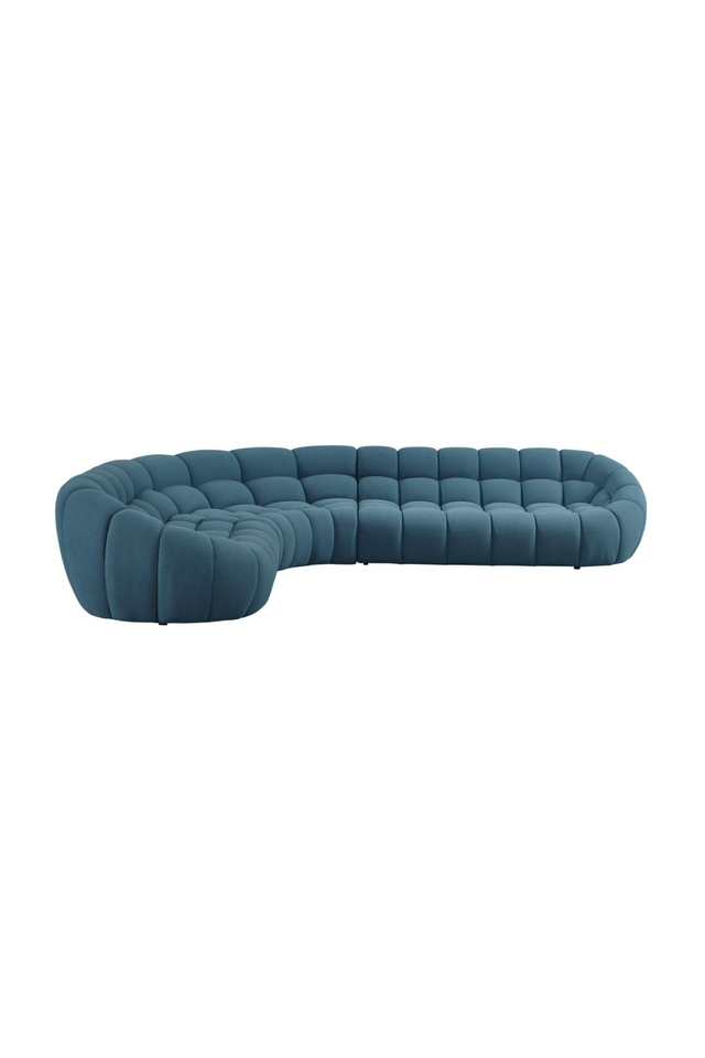 Tufted Teal Sectional Sofa | OROA Modern Yolonda | Oroa.com