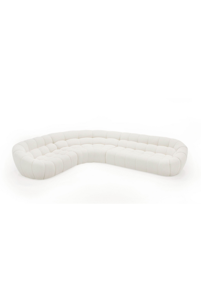 White Curved Sectional Sofa | OROA Modern Yolonda | Oroa.com