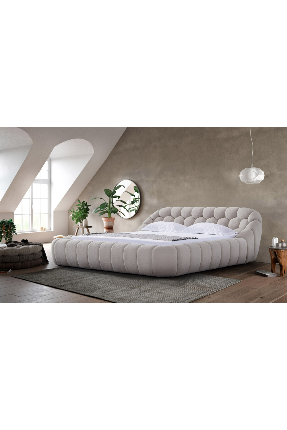 Hexagonal Tufted Queen Bed | OROA Modern Yolonda | Oroa.com
