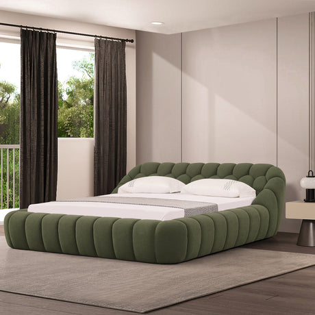 Green Hexagonal Tufted Bed | OROA Modern Yolonda | Oroa.com