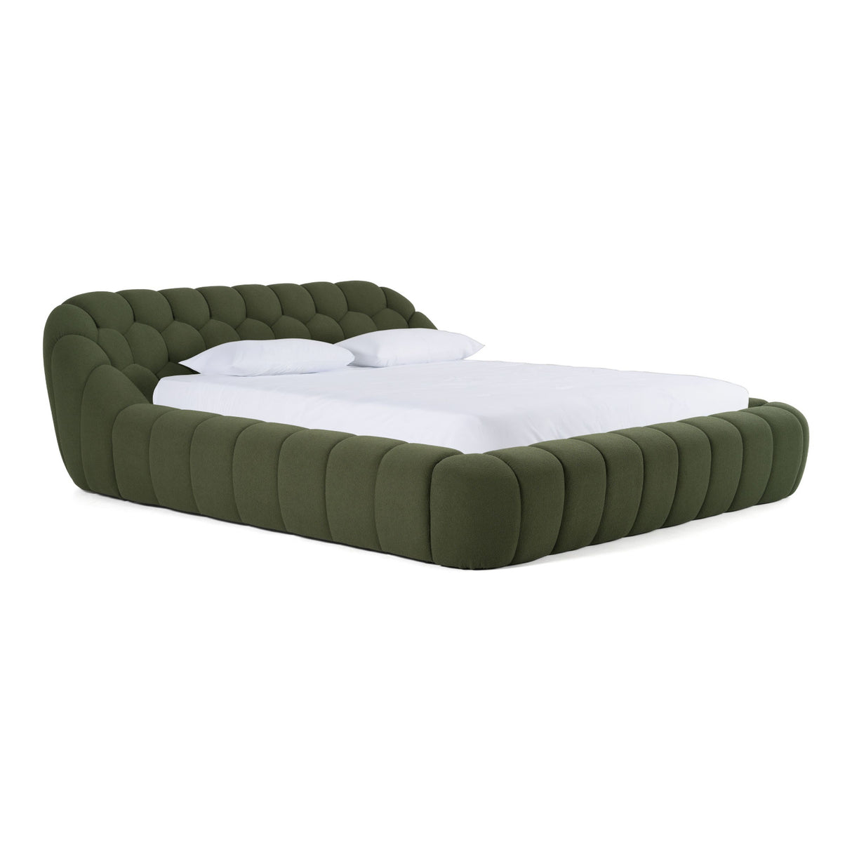 Green Hexagonal Tufted Bed | OROA Modern Yolonda | Oroa.com