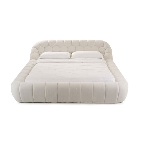 Off-white Hexagonal Tufted Bed | OROA Modern Yolonda | Oroa.com