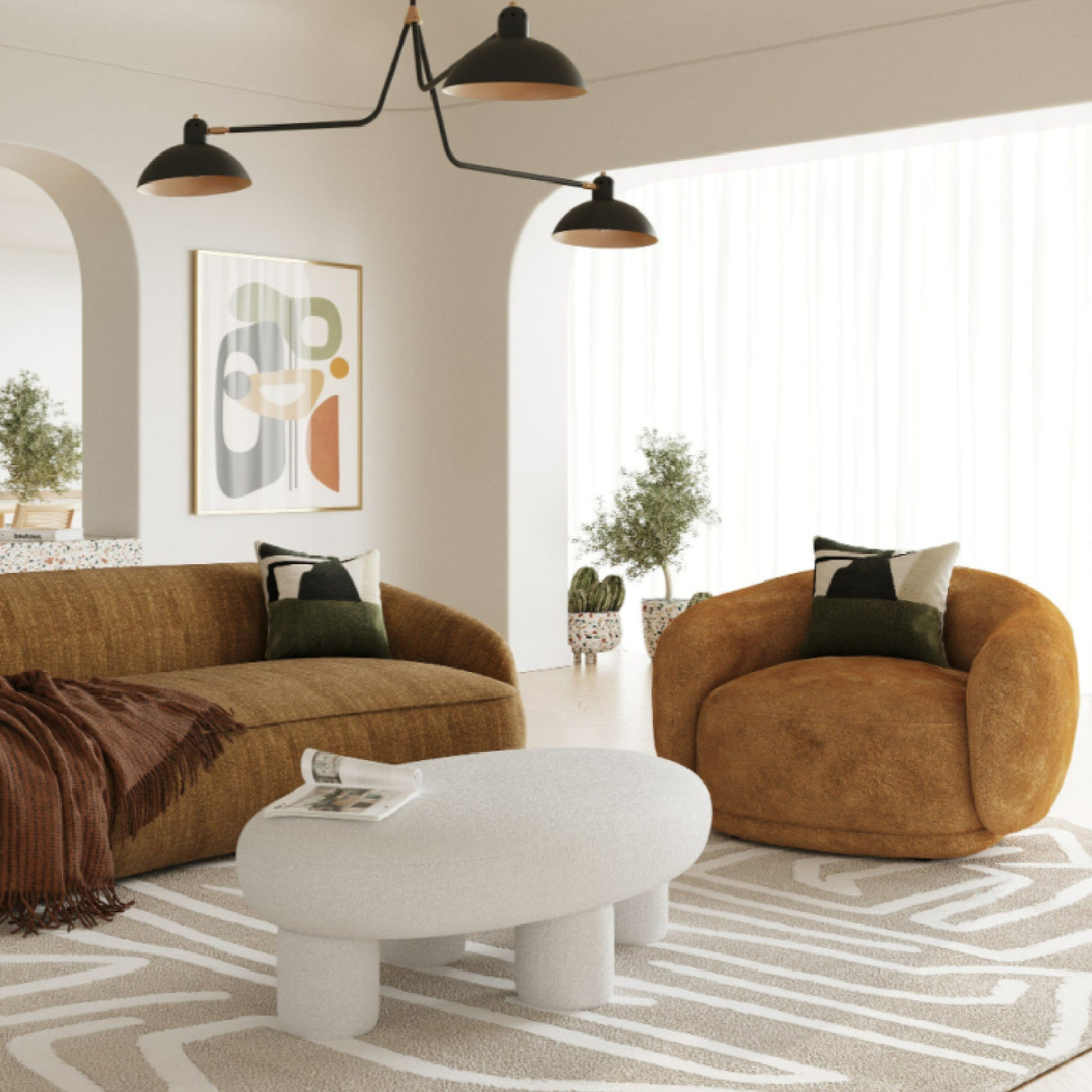 Orange Swivel Accent Chair | OROA Modern Andrew