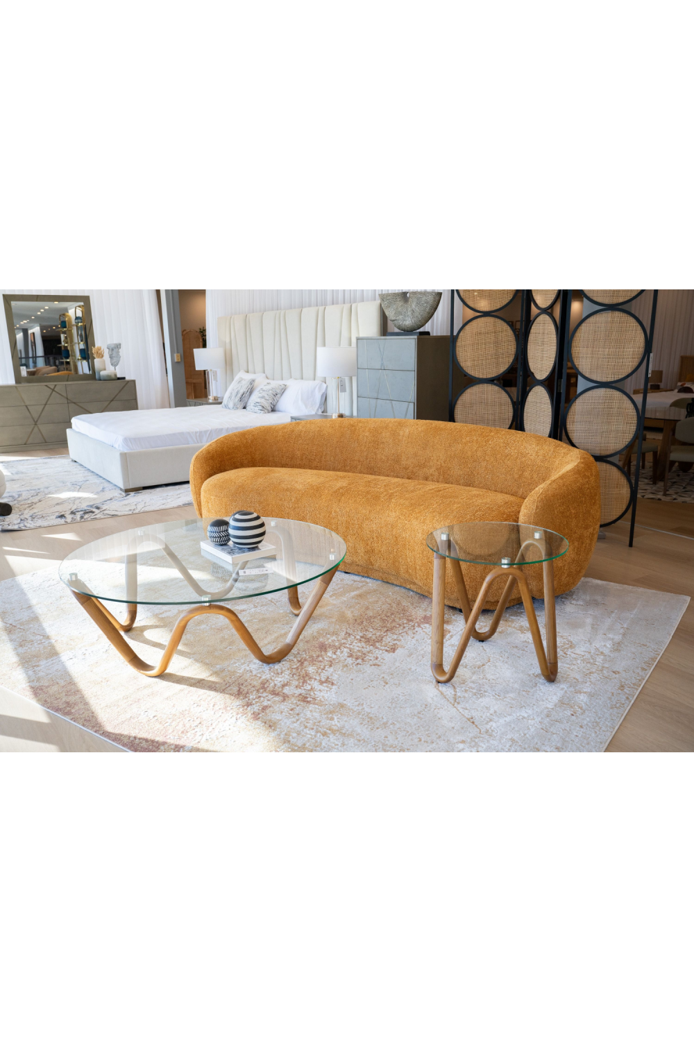 3-Seater Orange Sofa | OROA Modern Andrew | Oroa.com