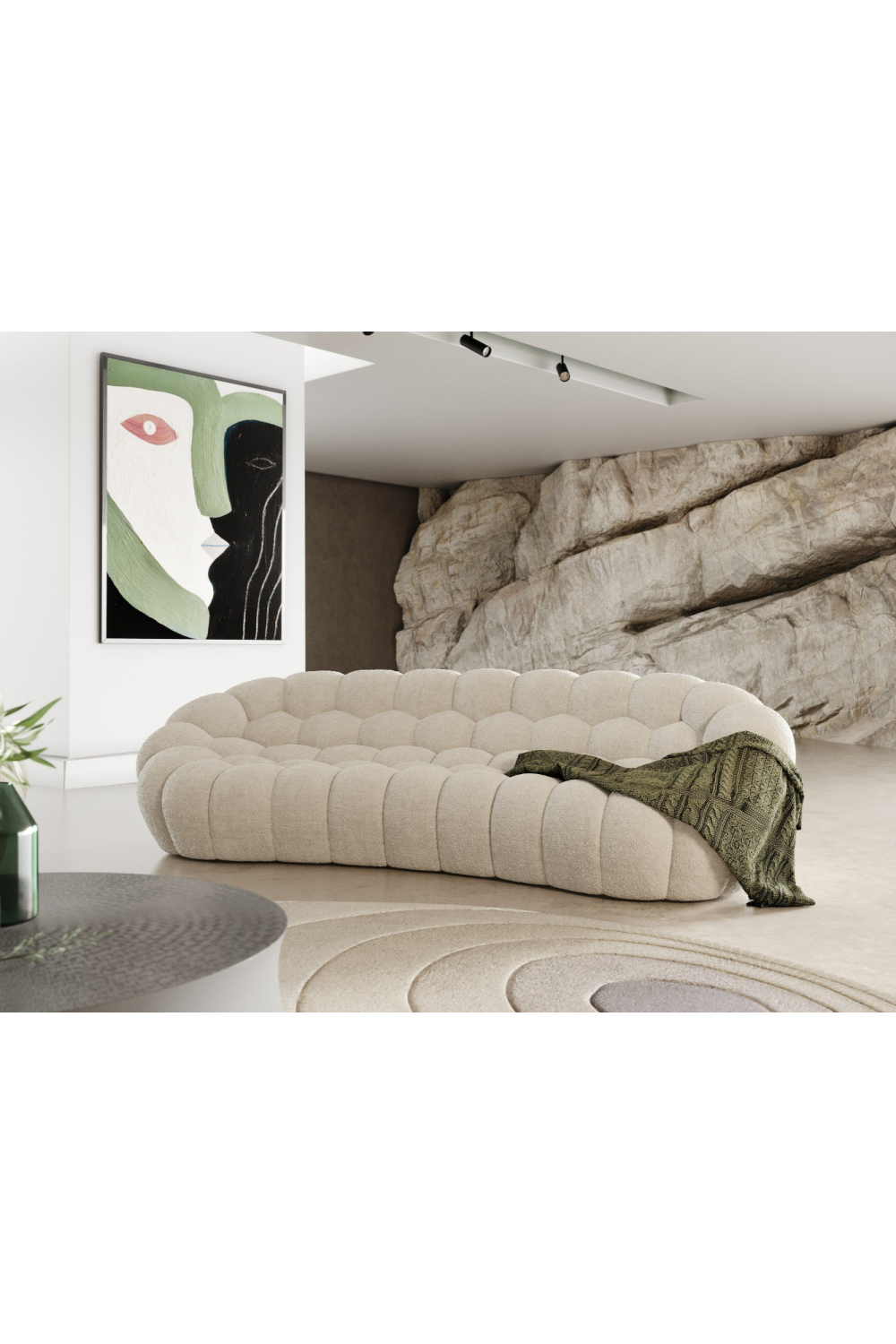 Hexagonal-Tufted Curved Sofa | OROA Modern Yolonda | Oroa.com