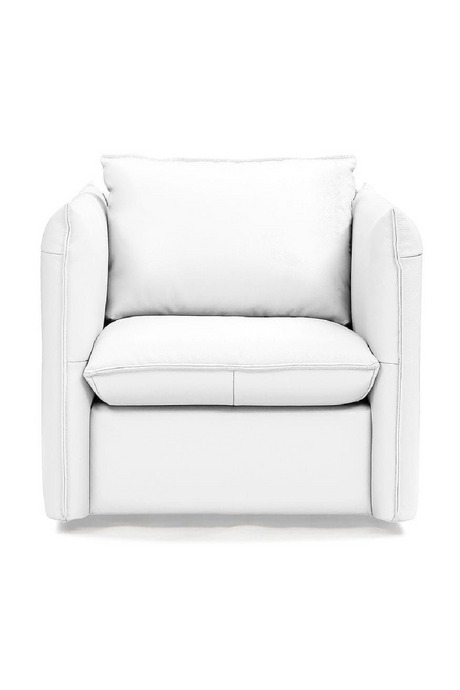 White Leather Swivel Lounge Chair | OROA Modern Tamworth | Oroa.com