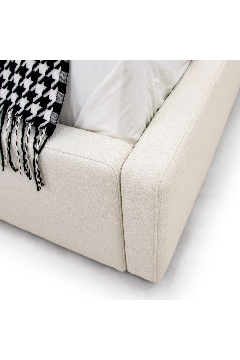 White Teddy Fabric Bed | OROA Modern Byrne | Oroa.com