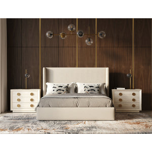   Beige Panel Headboard Bed | Oroa.com