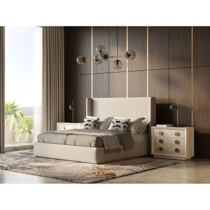   Beige Panel Headboard Bed | Oroa.com