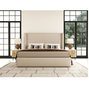   Beige Panel Headboard Bed | Oroa.com
