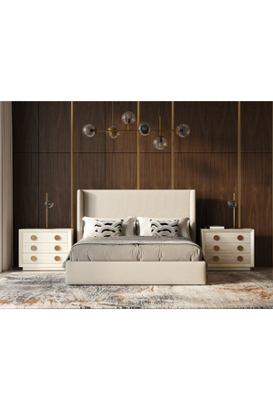 Beige Panel Headboard Bed | OROA Modern Byrne | Oroa.com