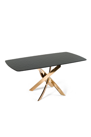 Textured Brown Glass Dining Table | OROA Modern Pyrite | Oroa.com