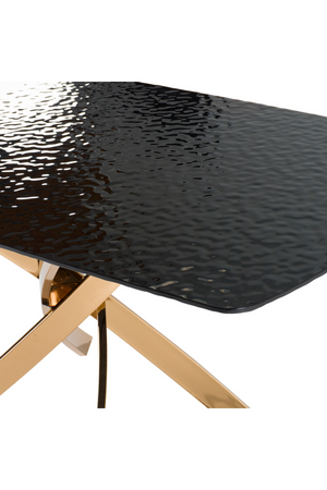 Textured Brown Glass Dining Table | OROA Modern Pyrite | Oroa.com