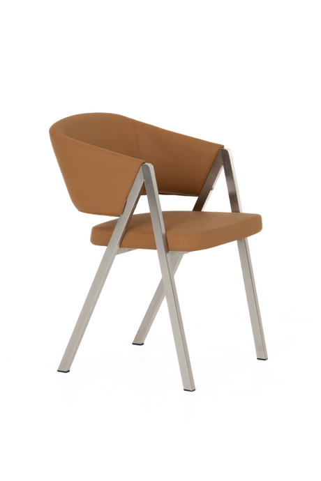 Curved Vegan Leather Dining Chairs (2) | OROA Modern Marcus | Oroa.com