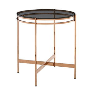   Smoked Glass Round End Table S | Oroa.com