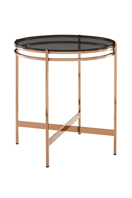 Smoked Glass Round End Table S | OROA Modern Bradford | Oroa.com