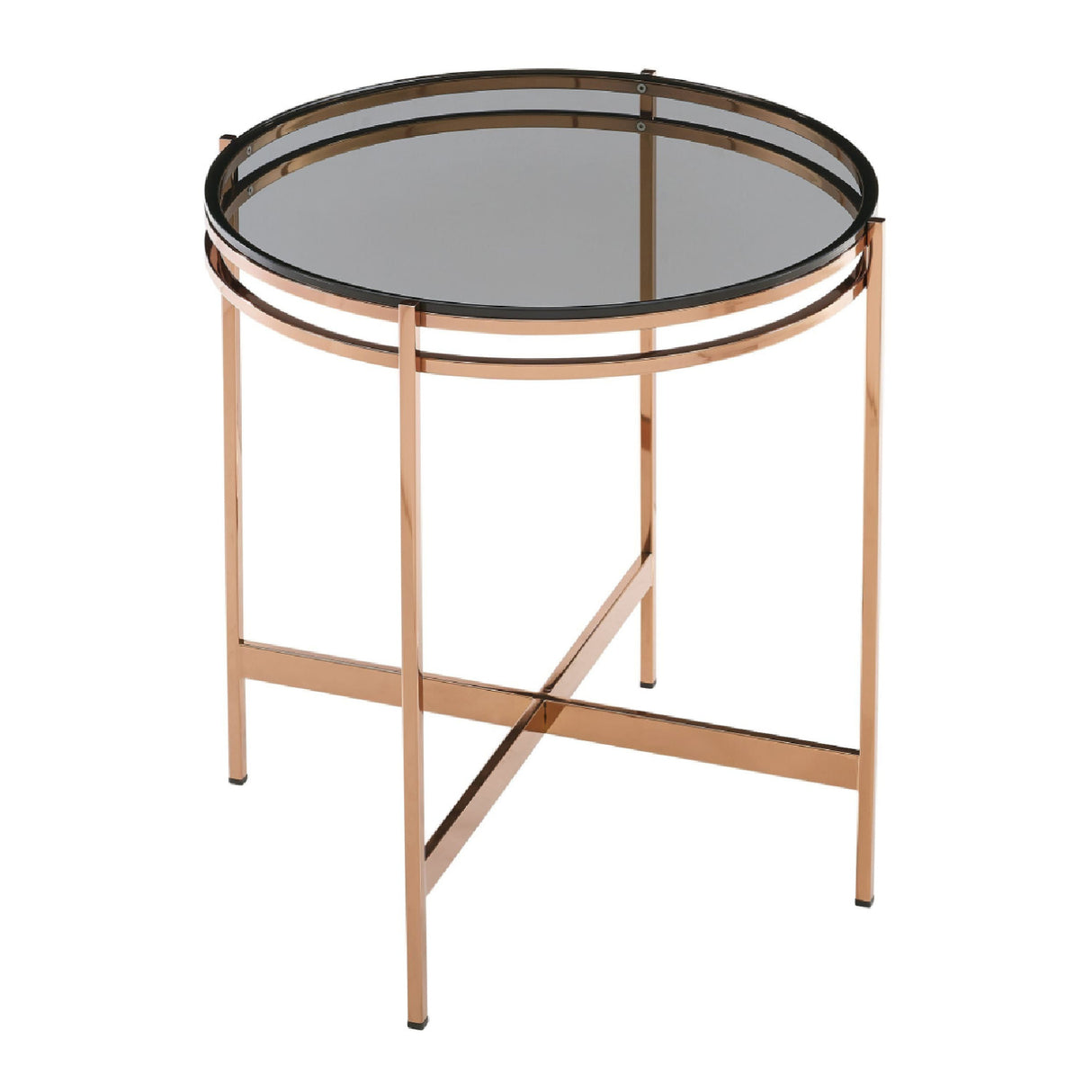   Smoked Glass Round End Table | Oroa.com
