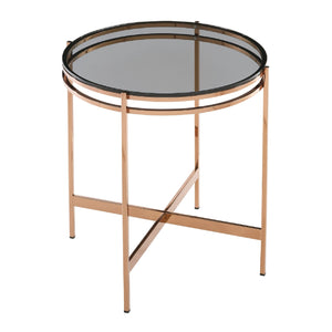   Smoked Glass Round End Table | Oroa.com