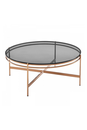 Round Smoked Glass Coffee Table | OROA Modern Bradford | Oroa.com