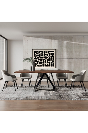 Wooden Top Industrial Dining Table | OROA Modern Keanna | Oroa.com