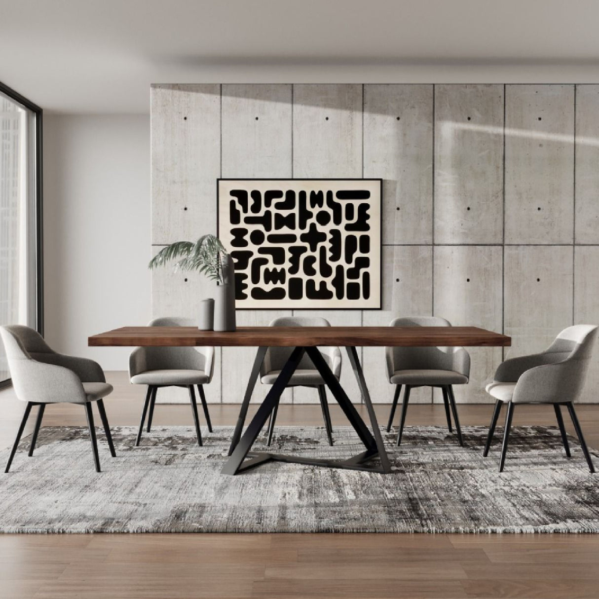   Wooden Top Industrial Dining Table | Oroa.com