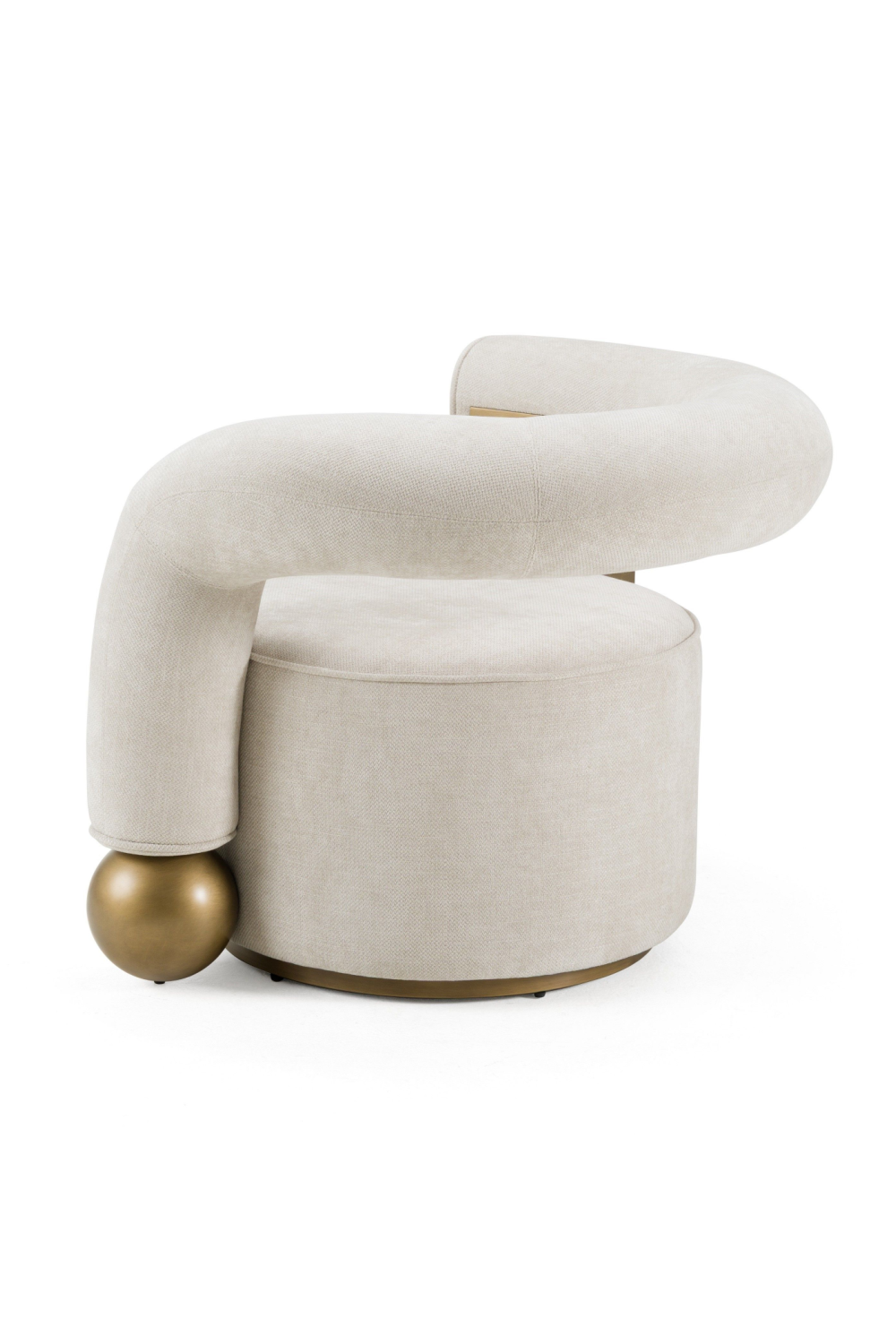 Antique Brass Beige Accent Chair | OROA Modern Tranquil | Oroa.com