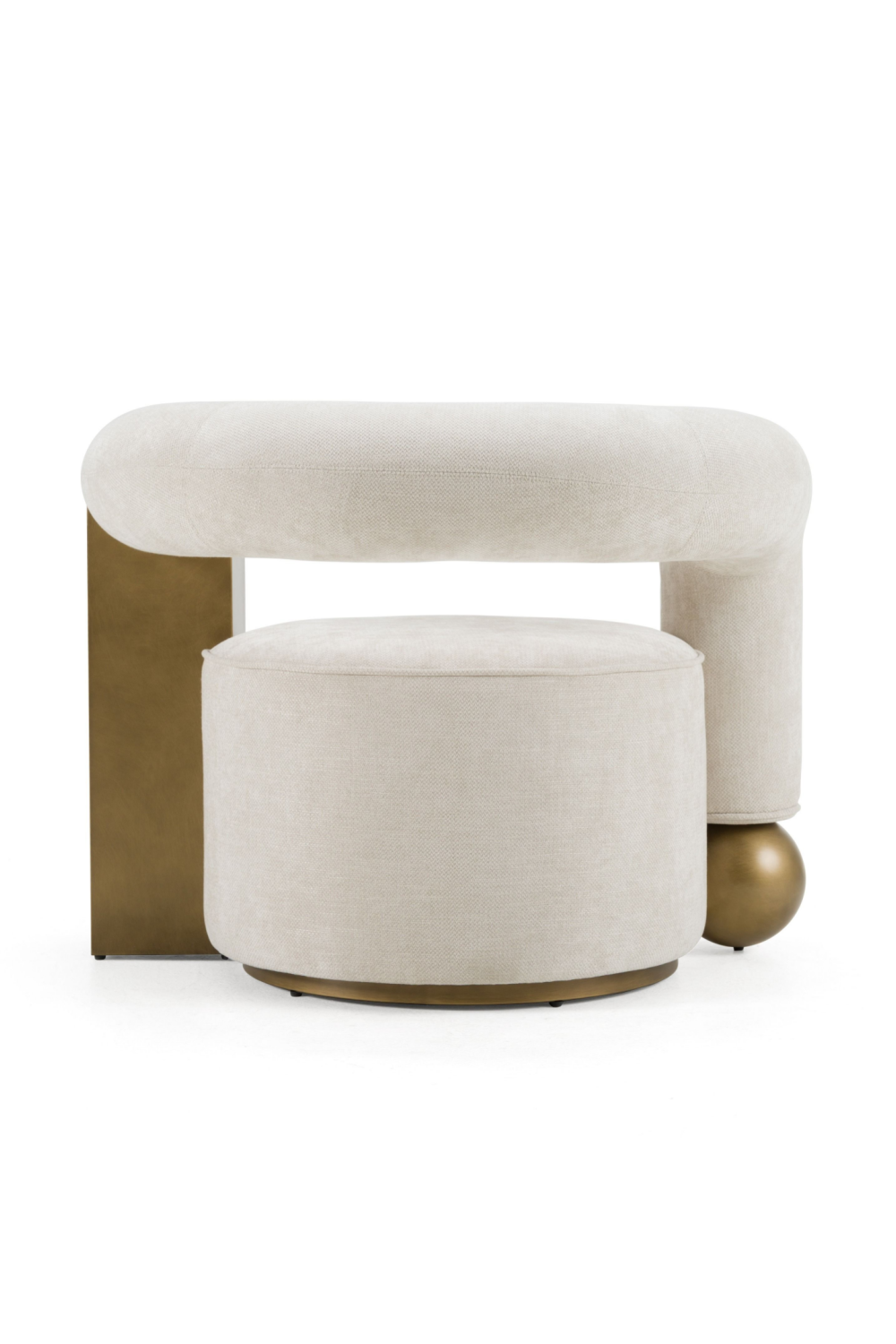Antique Brass Beige Accent Chair | OROA Modern Tranquil | Oroa.com