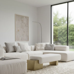 White Fabric Bench | OROA Modern Triumph | Oroa.com