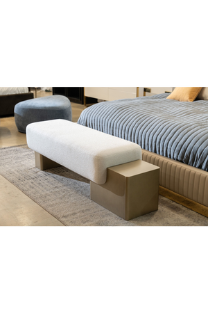 White Fabric Bench | OROA Modern Triumph | Oroa.com