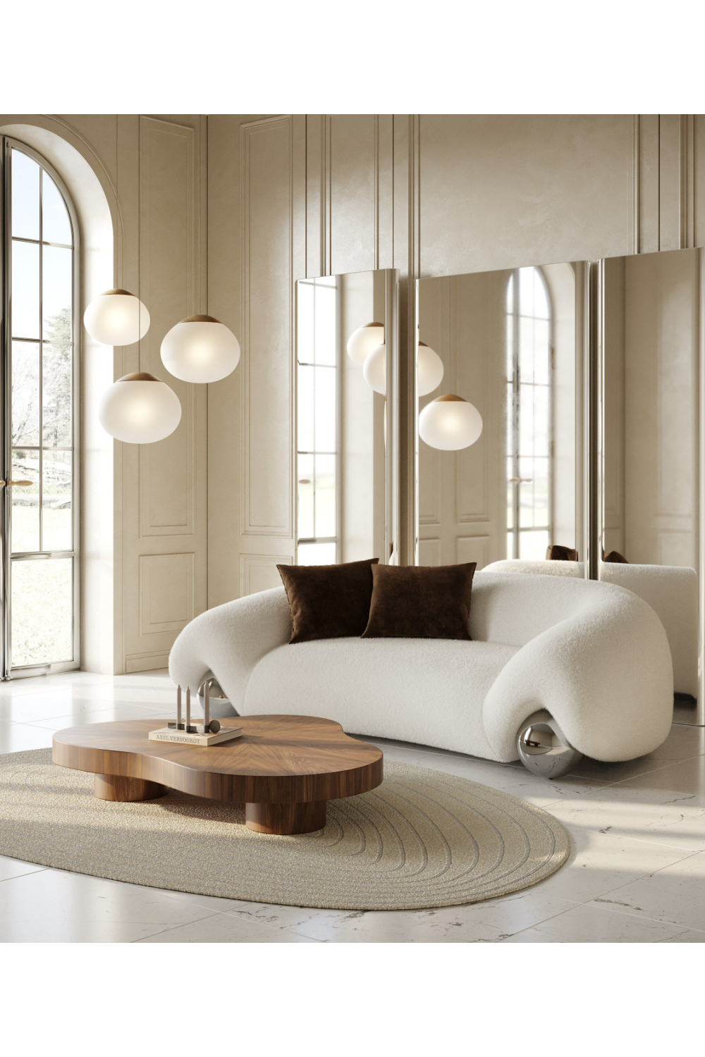 Stainless Steel Round Legs Sofa | OROA Modern Fortune