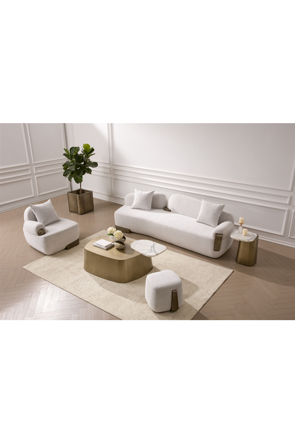   White Single-Armed Sofa | Oroa.com