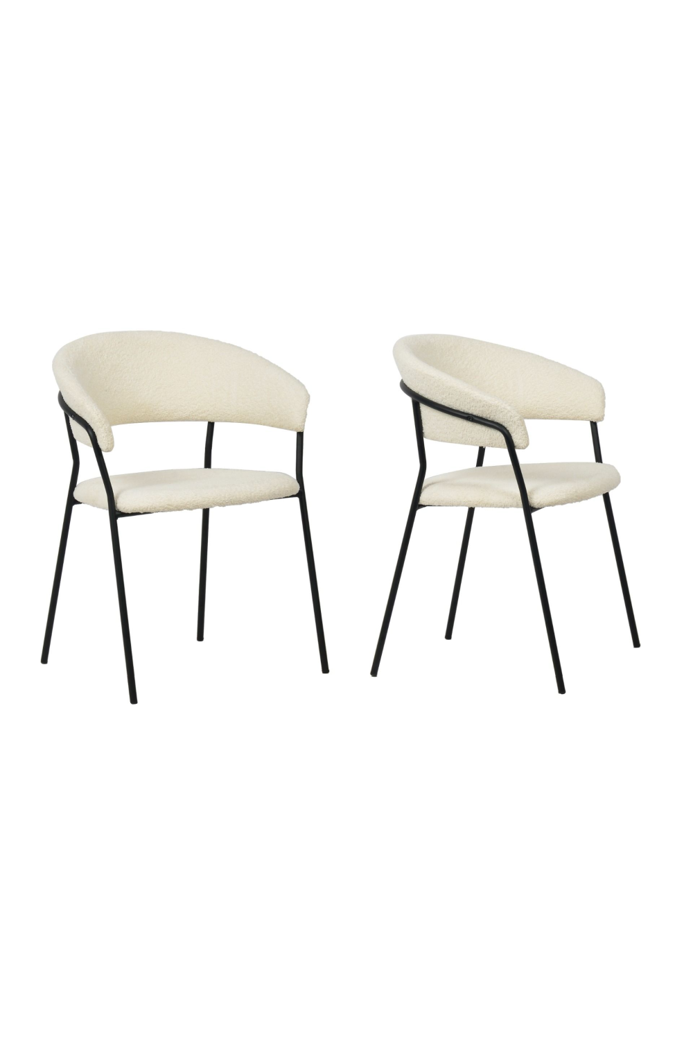 White Curved Dining Chairs (2) | OROA Modern Marlynn | Oroa.com