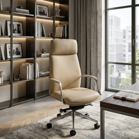 Tan Vegan Leather Office Chair | OROA Modern Ozark | Oroa.com